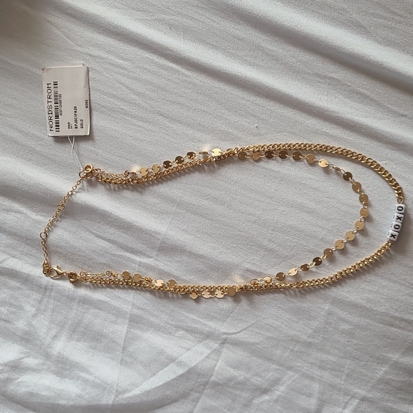 Nordstrom BP xoxo gold beaded double strand layered necklace - Picture 3 of 5